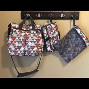 Diaper bag, changing pad, wet clothes bag